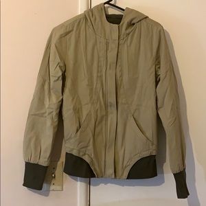 Pacsun Beige Olive Green Hoodie Jacket